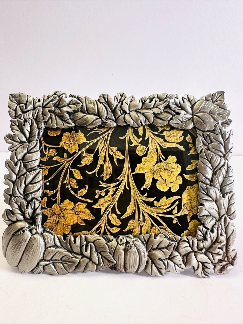 🎃Silver Leaf heavy metal Decorative Autumn/Fall Photo Frame 5x4